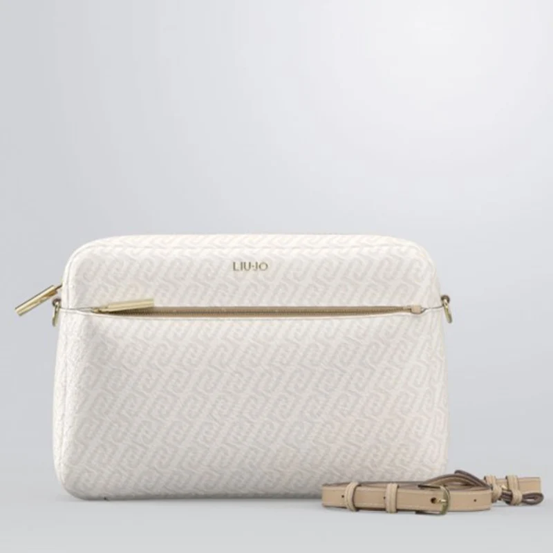 Borsa Donna a Tracolla LIU JO stampa Logo Monogram Bianco
