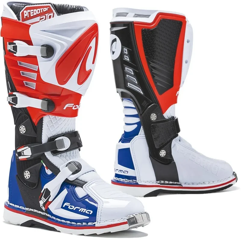 Forma Predator 2.0 Stivali da moto Bianco Rosso Blu