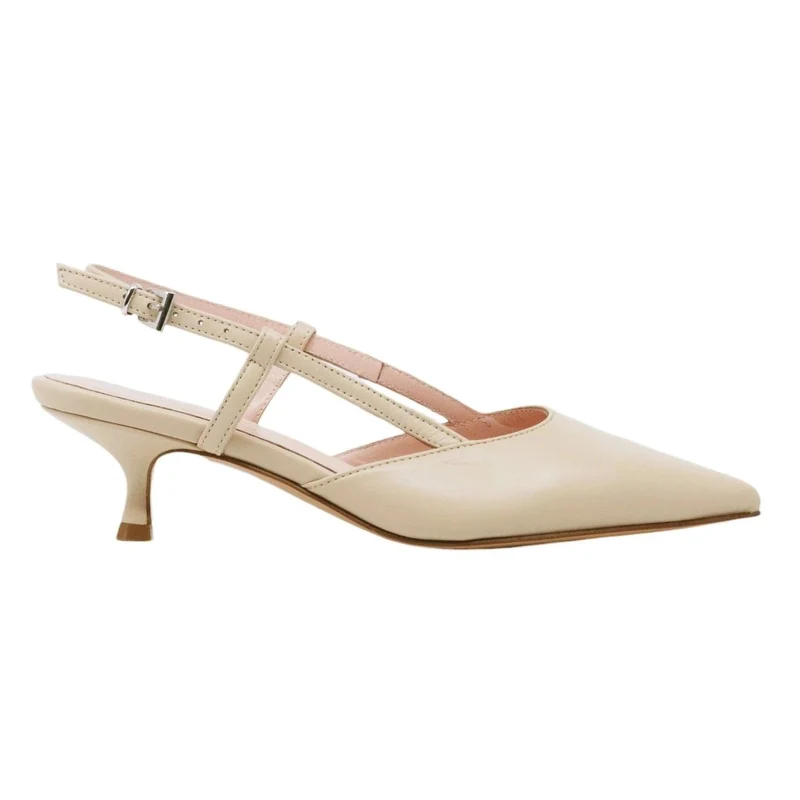 Slingback donna Anna F 1410 in elegante pelle di colore beige