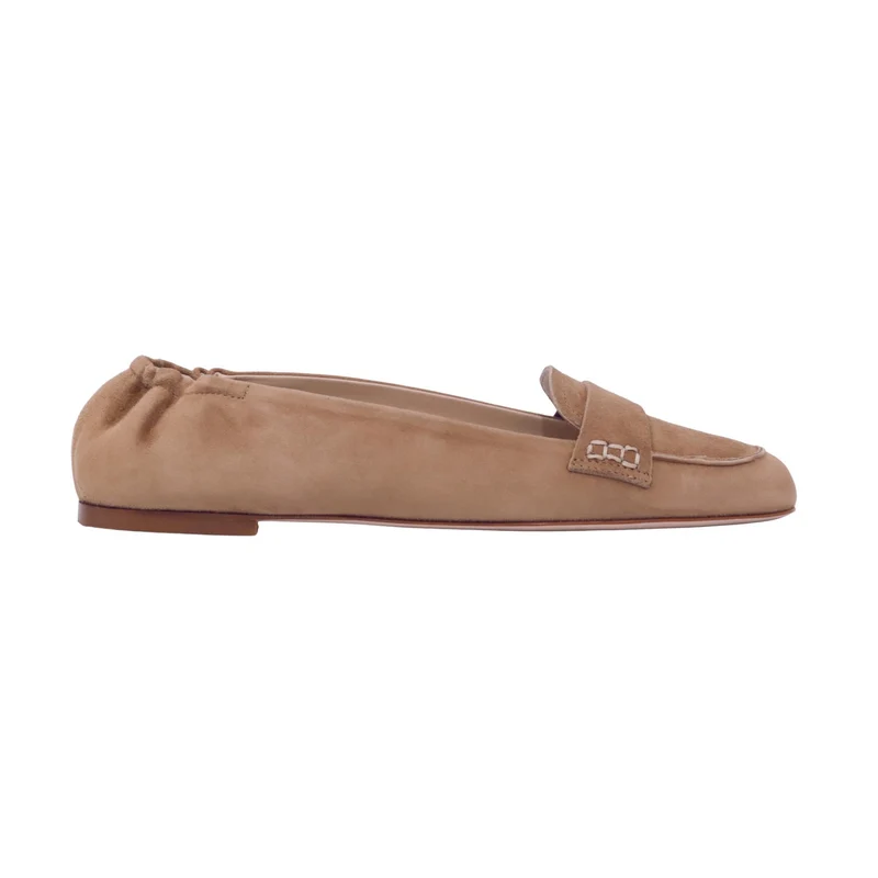 Fabio Rusconi S6779 Amalfi mocassino donna in camoscio cuoio con suola in cuoio