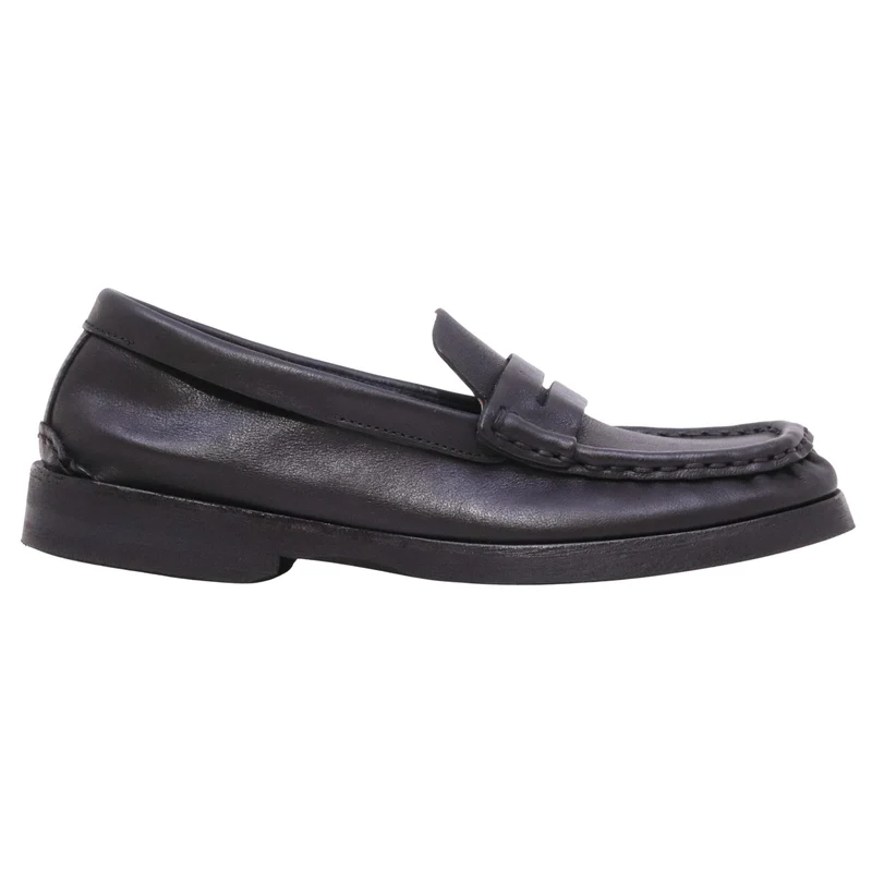 AS98 Benso Z58101 mocassino uomo in pelle nera con suola in gomma