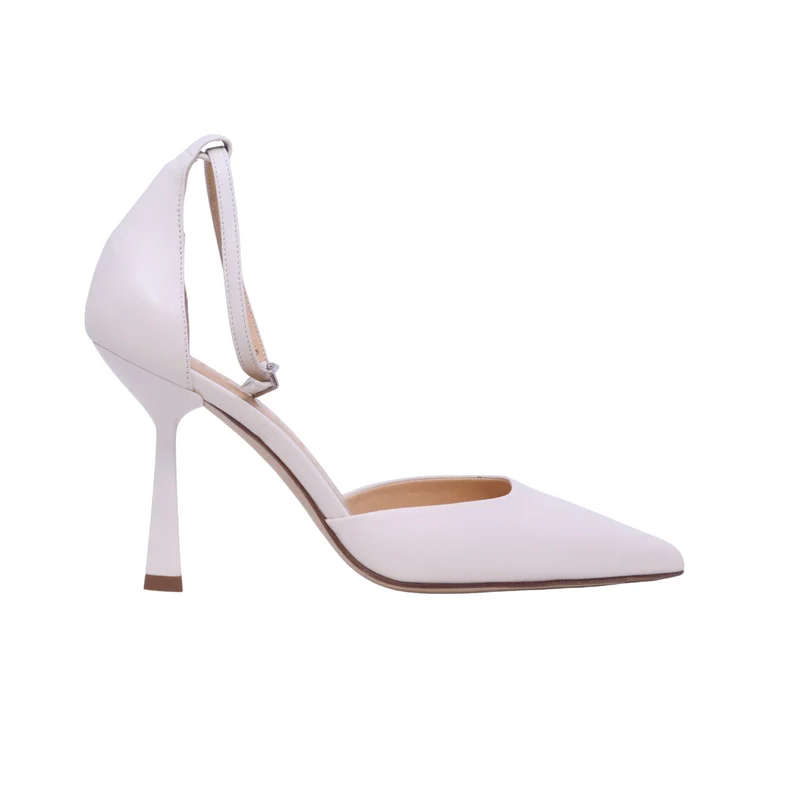 Chantal 1962 2509 décolleté donna in pelle bianca con cinturino