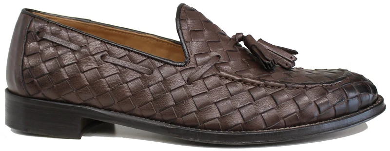 MOCASSINO INTRECCIATO PELLE TESTA DI MORO