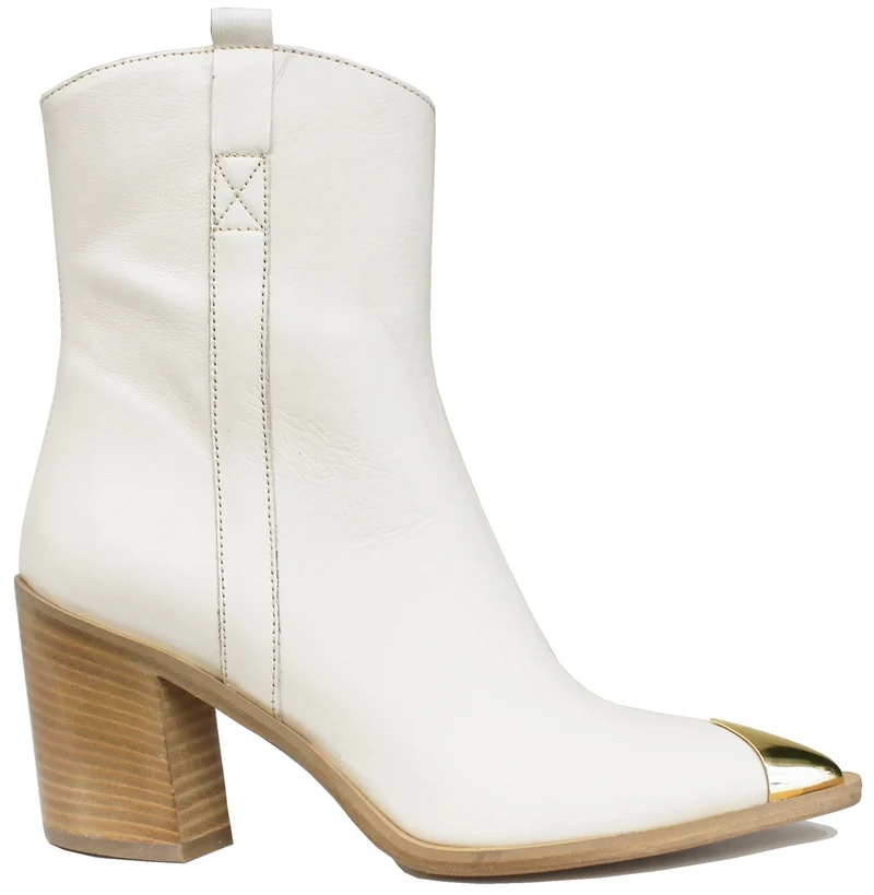 |TRONCHETTO DONNA PUNTALE PELLE BIANCA|