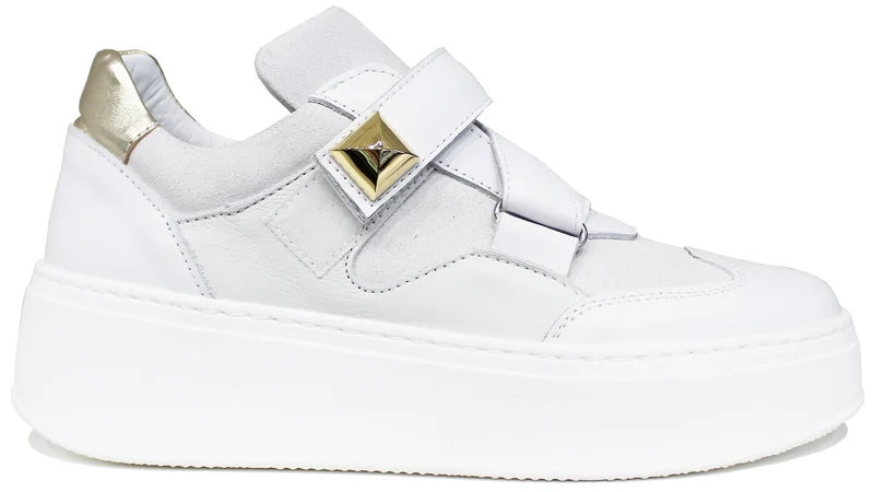 |SNEAKER DONNA PIRAMIDE PELLE BIANCA|