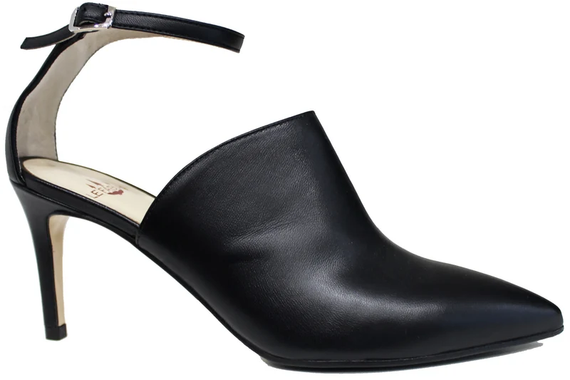 TRONCHETTO SABOT DONNA PELLE NERA