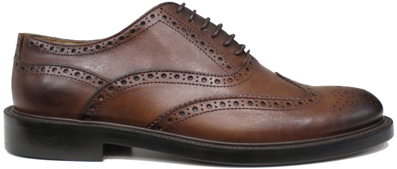 |OXFORD UOMO RICAMATA PELLE MARRONE|
