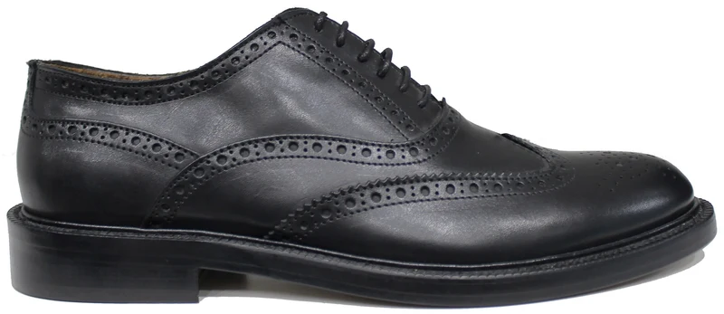 |OXFORD UOMO RICAMATA PELLE NERA|