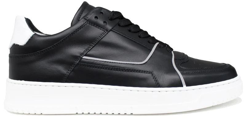 |SNEAKER UOMO PELLE NERO/BIANCO|