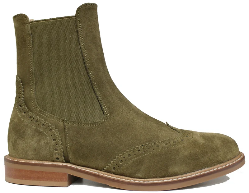 |BEATLES DONNA RICAMATO CAMOSCIO VERDE|