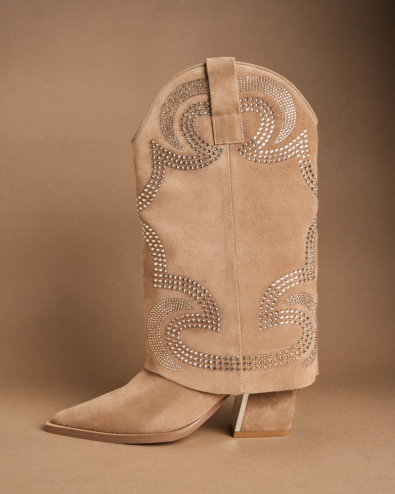 BOTA COWBOY DE ANTE CON DETALLES PEDRERÍA