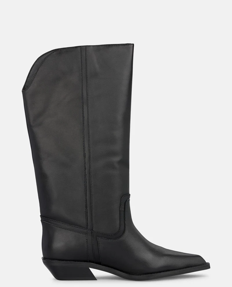 BOTA DE PIEL CON CIERRE CREMALLERA