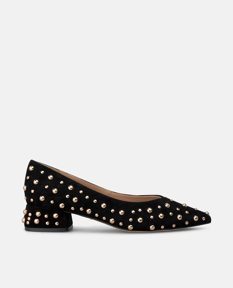 ZAPATO SALÓN ANTE CON TACHAS CIRCULARES