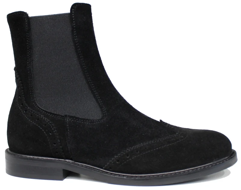 |BEATLES DONNA RICAMATO CAMOSCIO NERO|