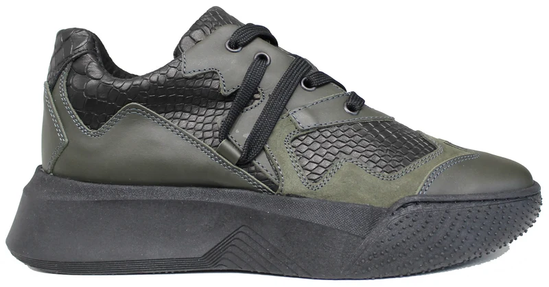 |SNEAKER UOMO ACS PELLE VERDE COCCO NERO|