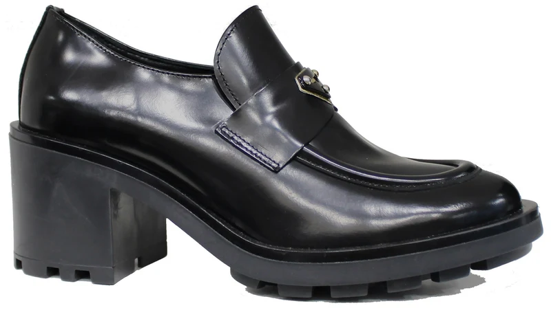 |MOCASSINO CON TACCO ABRASIVATO NERO|