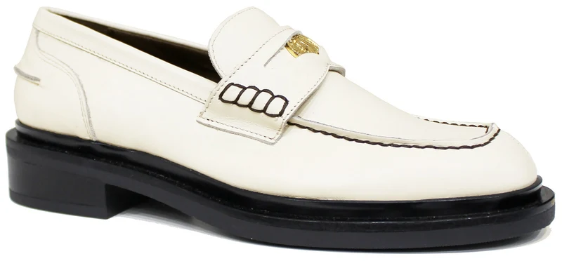 |MOCASSINO MONETA PELLE BIANCA|