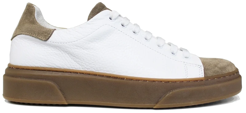 |SNEAKER UOMO BOTTALATA BIANCA/TAUPE SUOLA NOCCIOLA|