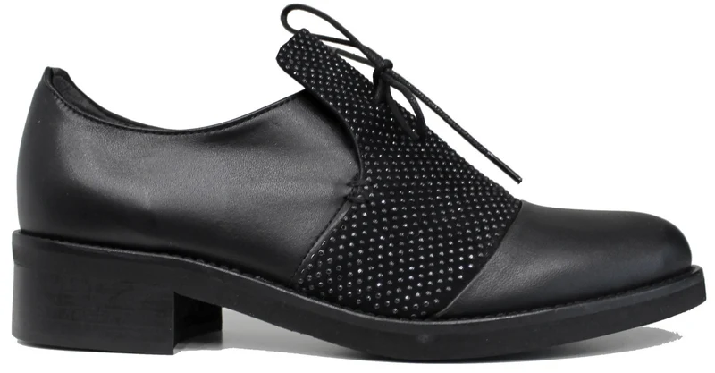 |SCARPA DONNA STRASS PELLE NERA|