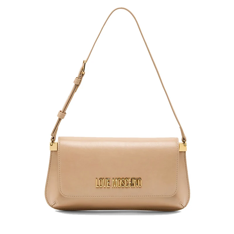 Borsa Piatta a Spalla LOVE MOSCHINO linea Lettering Logo Nude