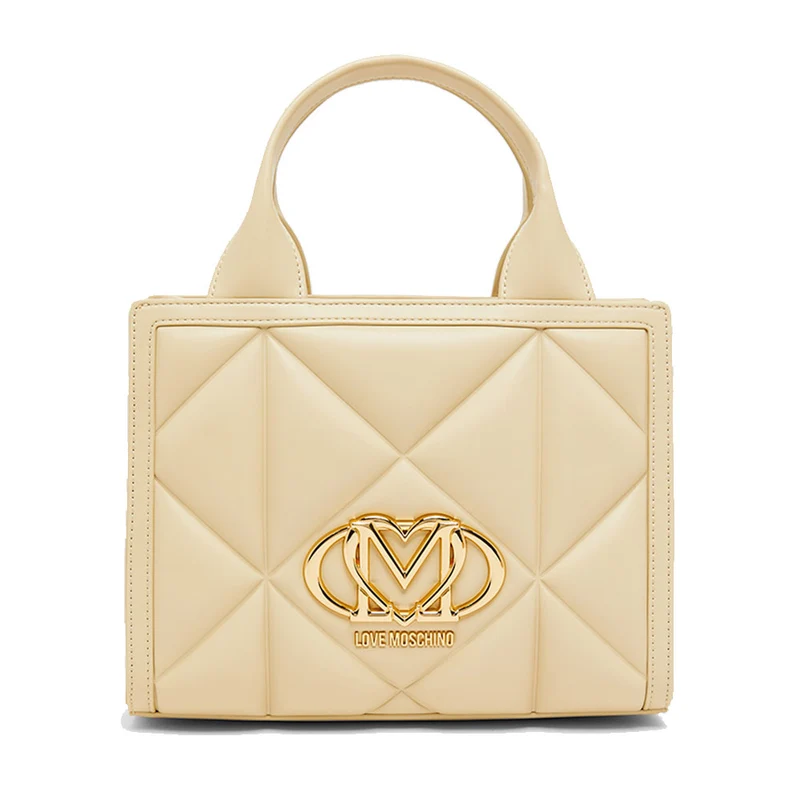 Borsa Donna a Mano Trapuntata LOVE MOSCHINO linea Embossed color Burro