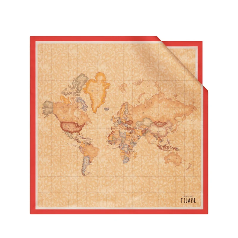 Foulard 50 x 50 cm 1A Classe Alviero Martini in Seta stampa Geo Classic e Rosso Papavero 3250