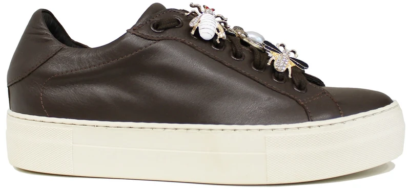|SNEAKER DONNA API PELLE MARRONE|
