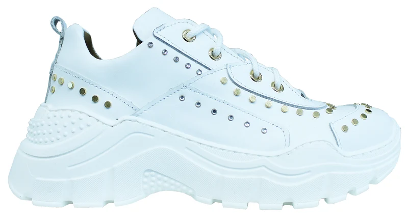 |ACS SNEAKER DONNA BORCHIATA CROWN PELLE BIANCA|