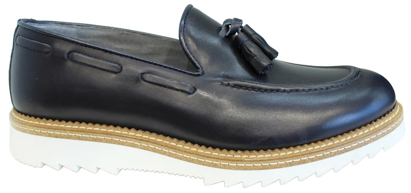 |MOCASSINO UOMO PELLE BLU|