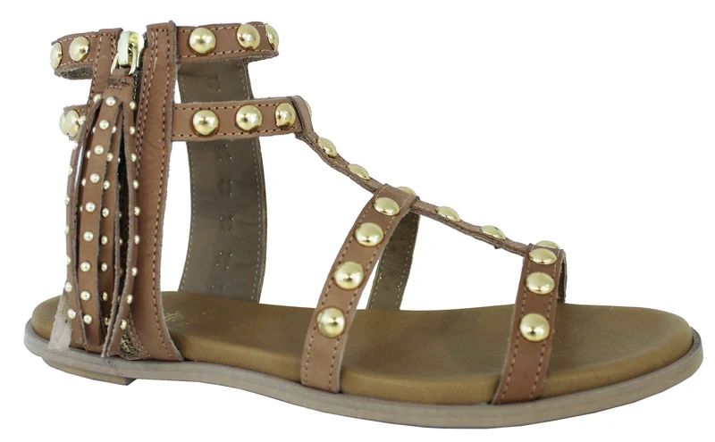 |SANDALO BORCHIATO PELLE CUOIO|