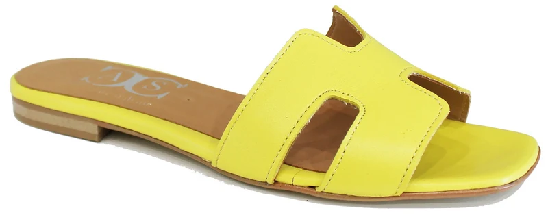 |CIABATTINA DONNA PELLE GIALLA|
