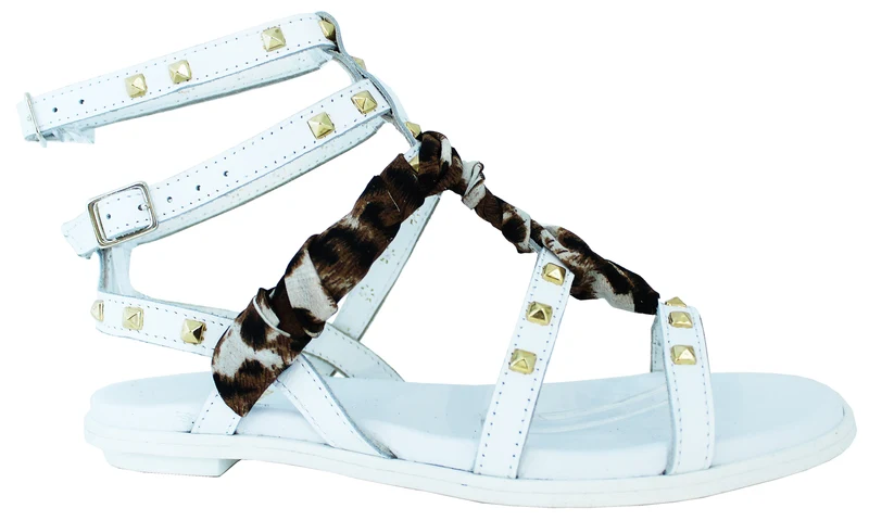 |SANDALO BORCHIATO PELLE BIANCO|