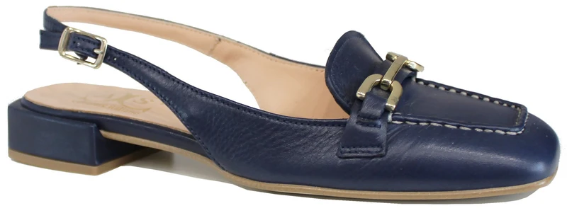|SLINGBACK PUNTA QUADRATA PELLE BLU|