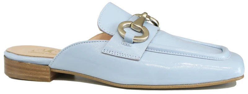 |SABOT DONNA PUNTA QUADRATA VERNICE CELESTE|