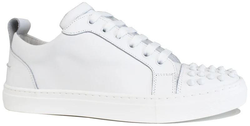 |SNEAKER UOMO BORCHIATA PELLE BIANCA|