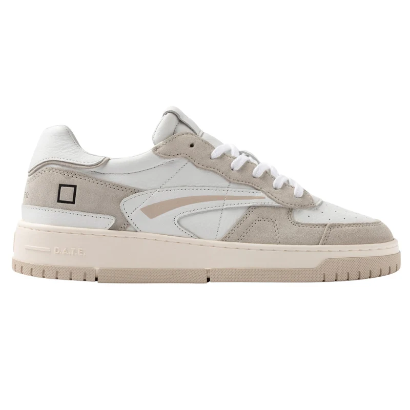 D.A.T.E. Torneo Pure Basic TP-BA-HB sneaker uomo in pelle bianca e beige