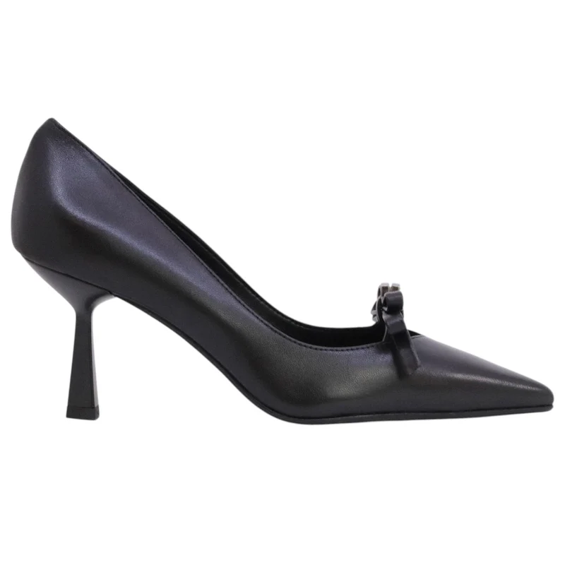 Chantal 1962 2730 décolleté donna in pelle nera con fiocco