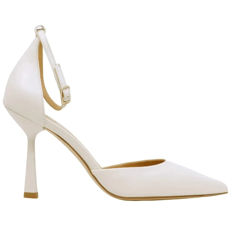 Décolleté donna Chantal 1970 in pelle bianco latte