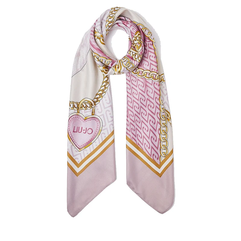 Foulard Donna 120 x 120 cm LIU JO in Tessuto stampa Fiocco Rosa