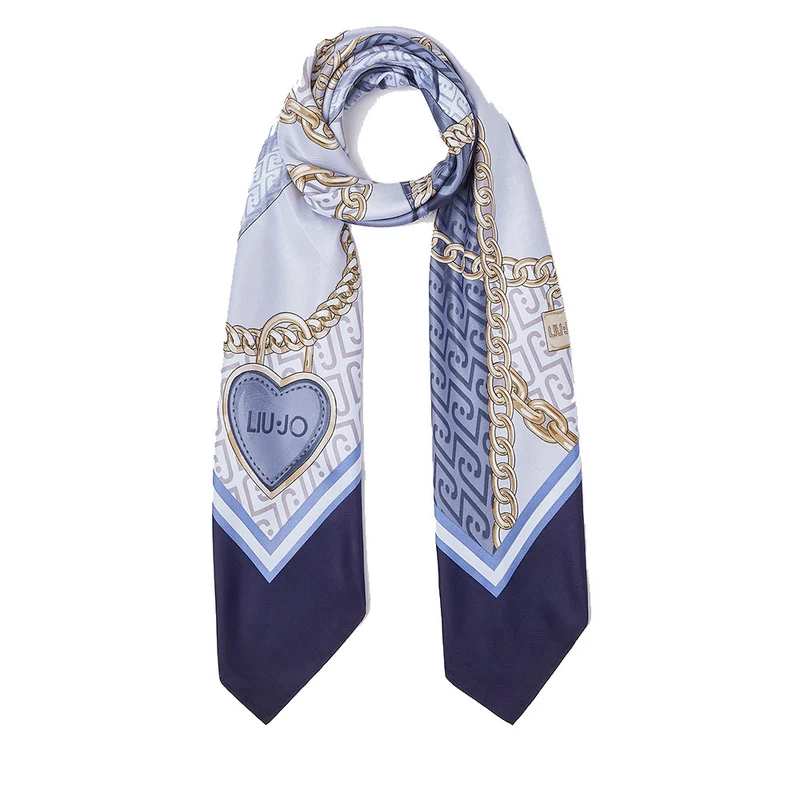 Foulard Donna 120 x 120 cm LIU JO in Tessuto stampa Fiocco Blu Scuro
