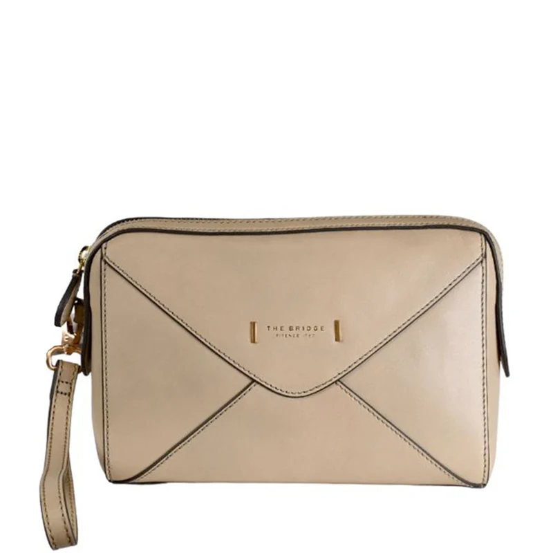 Pochette Donna THE BRIDGE linea Frida in Pelle color Burro