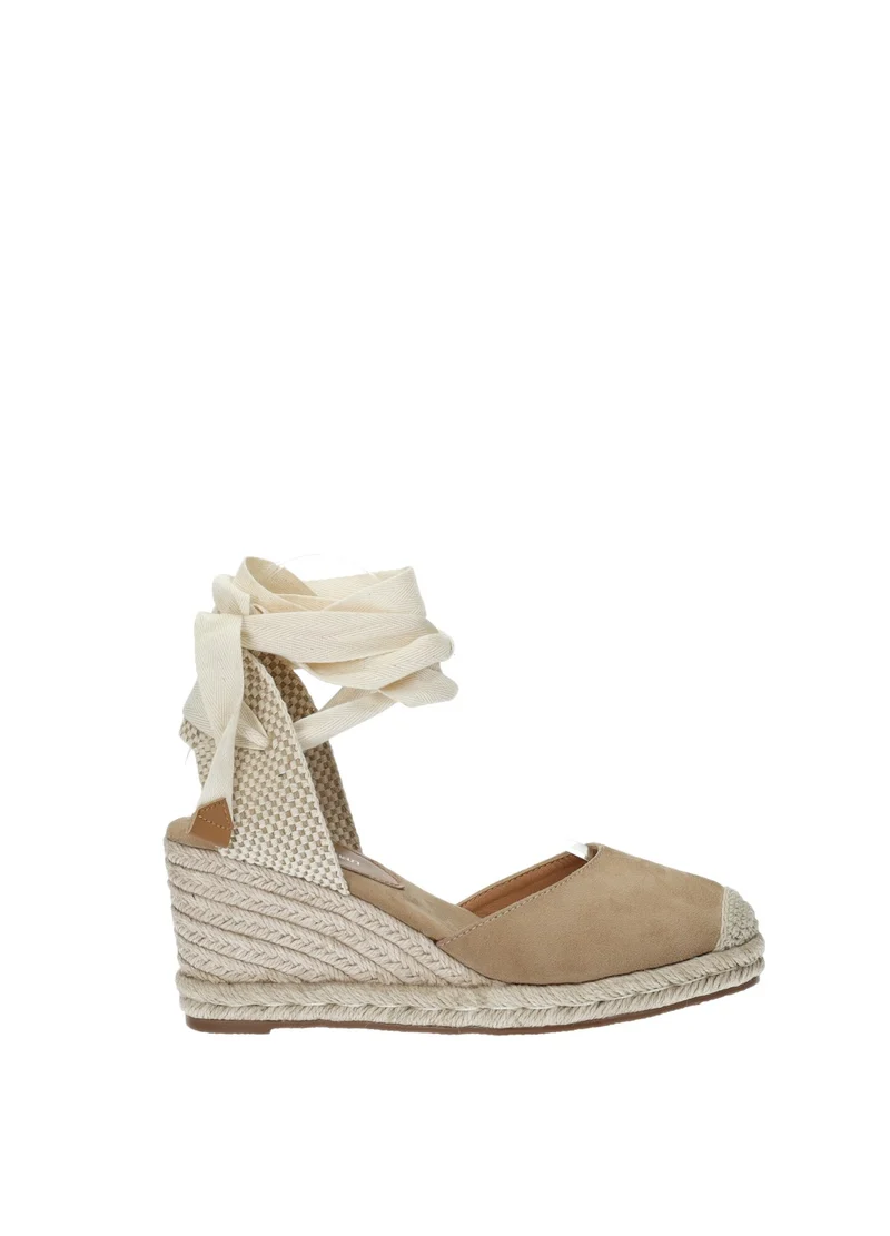 Sandali con zeppa in corda