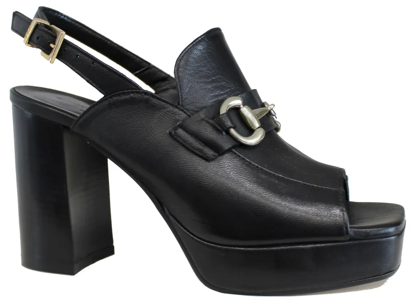 |MULES MORSETTO DONNA PELLE NERA|
