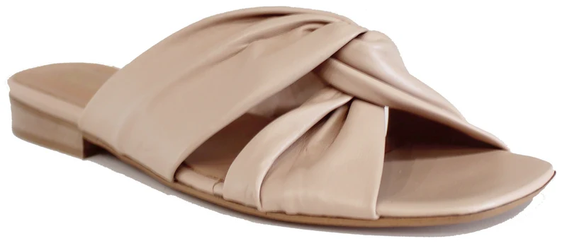 |CIABATTINA DONNA INTRECCIO PELLE NUDE|