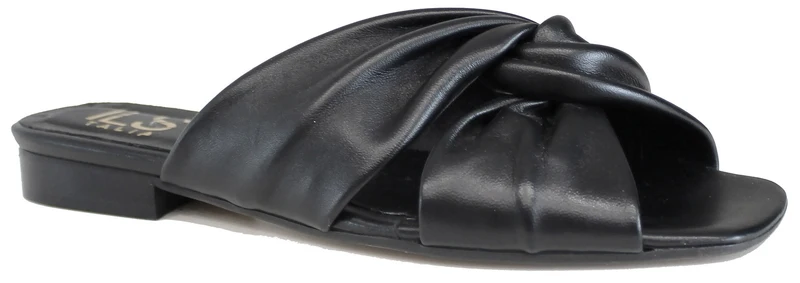 |CIABATTINA DONNA INTRECCIO PELLE NERA|