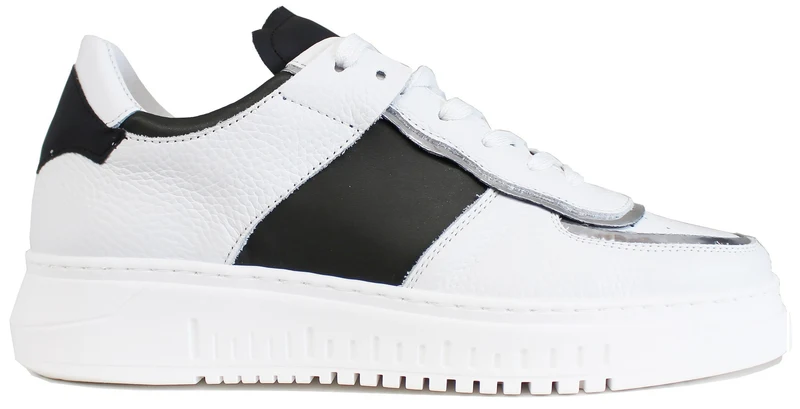 |SNEAKER UOMO PELLE COCCO BIANCO/NERO|