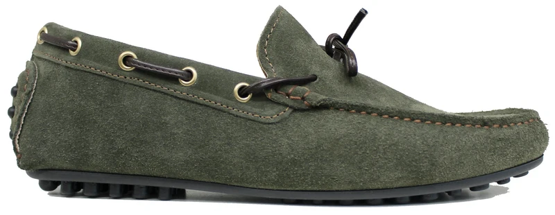 |MOCASSINO BARCA CAMOSCIO VERDE|