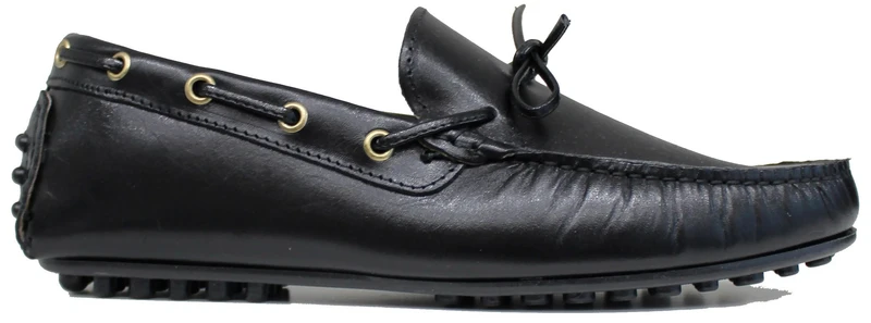|MOCASSINO BARCA PELLE NERA|