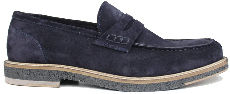 |MOCASSINO BOCCA DI LEONE CAMOSCIO BLU|