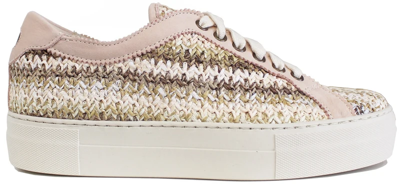 |SNEAKER DONNA IN RAFIA ROSA MULTICOLOR|